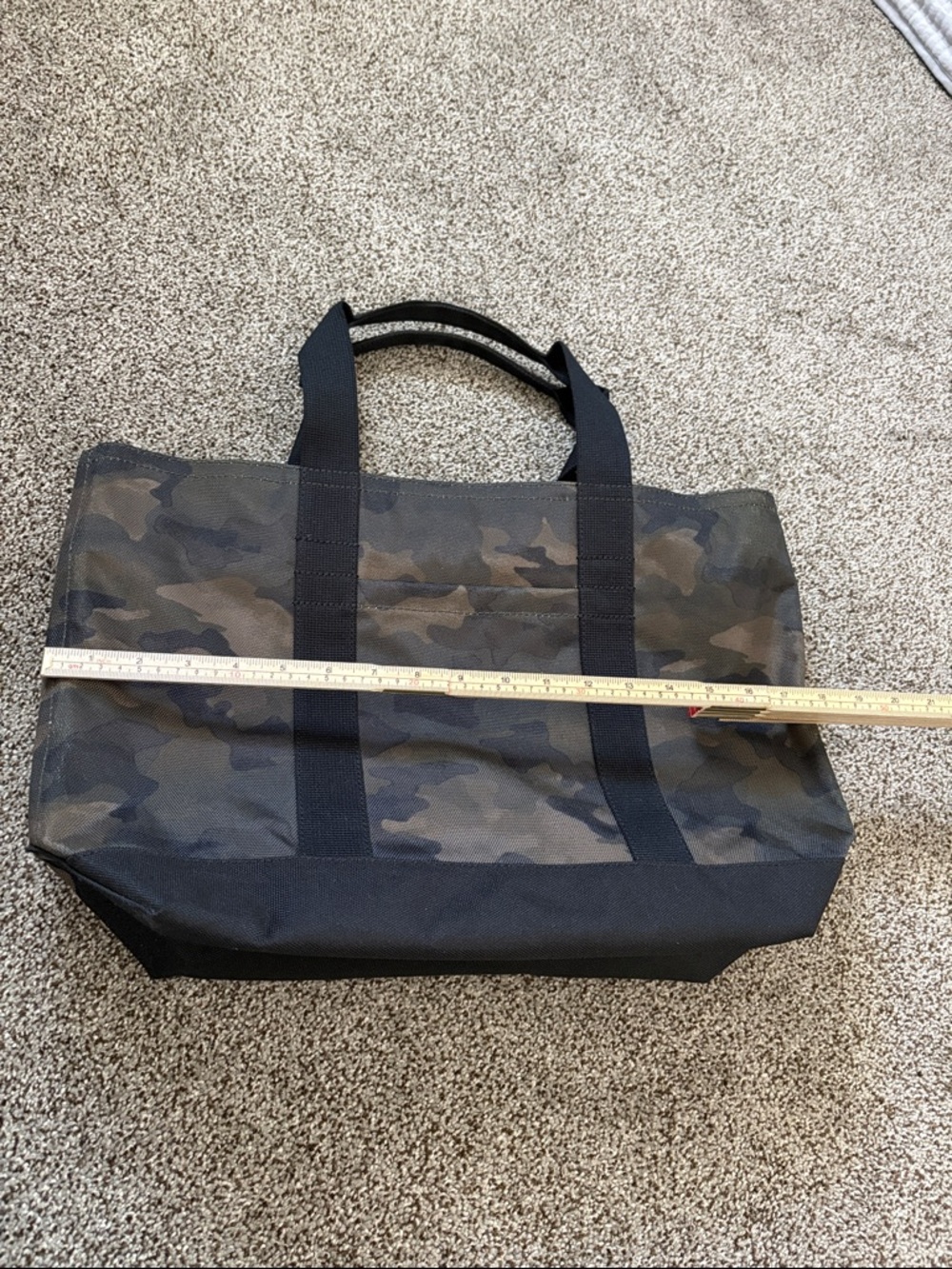 Banana Republic Nylon Camouflage Canvas Tote Bag - Black & Olive